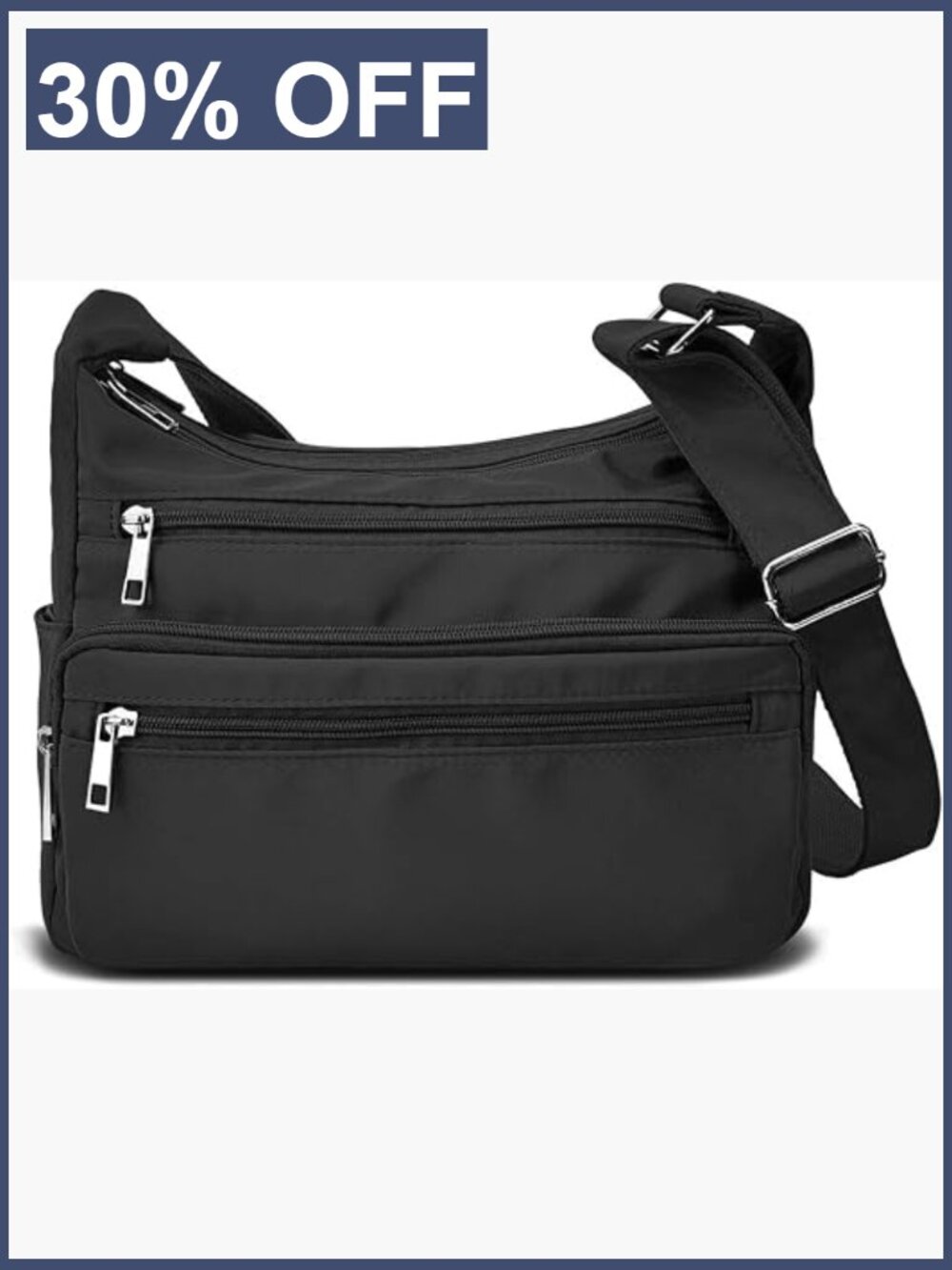 RFID Nylon Multi Pocket Crossbody Bag Travel Handbag Ladies Purse